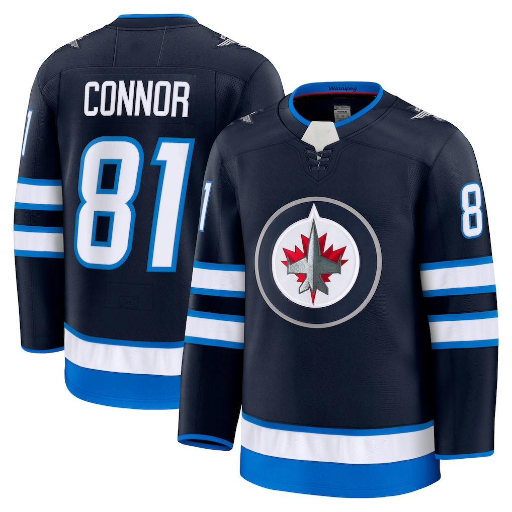 Kooe W.Jets #81 Kyle Connor Navy Home Premium Jerseys