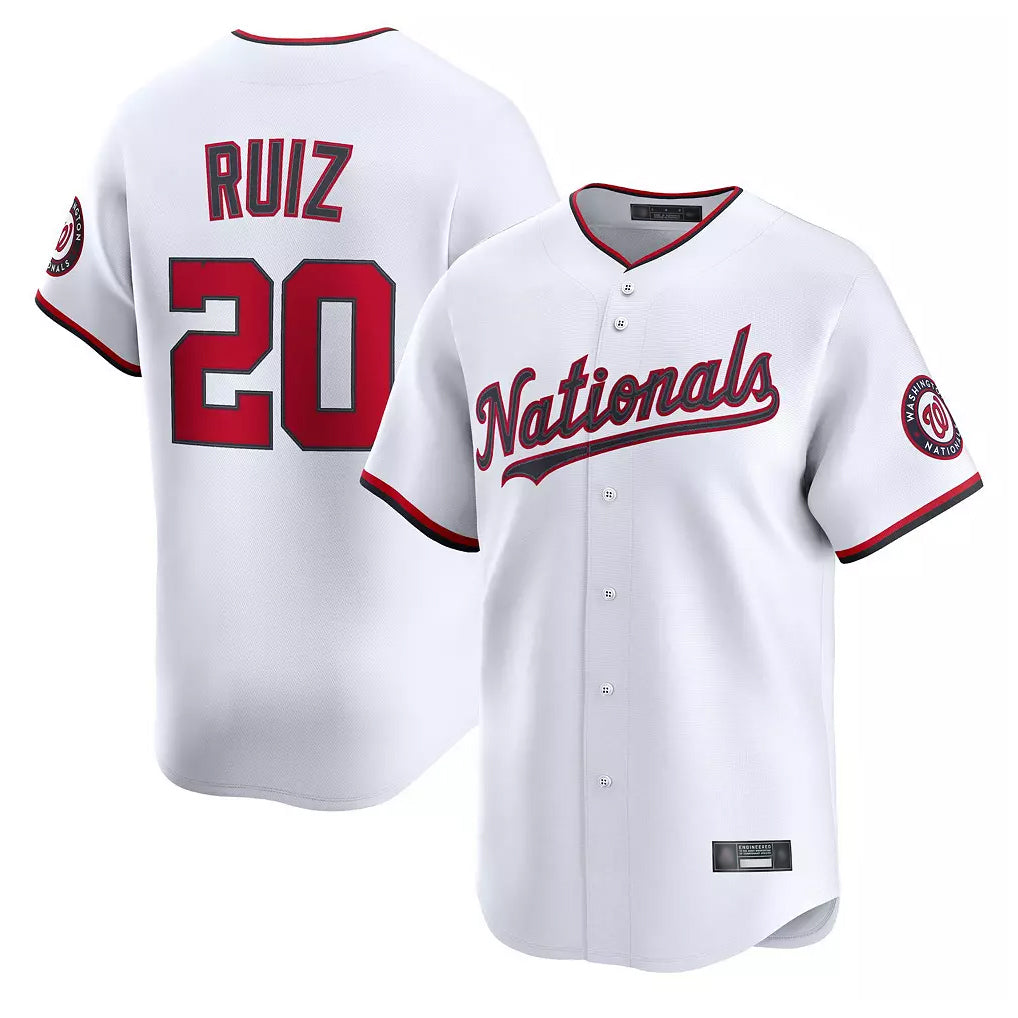 Kooe W.Nationals #20 Keibert Ruiz Player White Home Alternate Limited Replica Jerseys