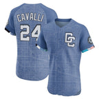 Kooe W.Nationals #24 Cade Cavalli Player Blue City Connect Elite Limited Stitched Jerseys