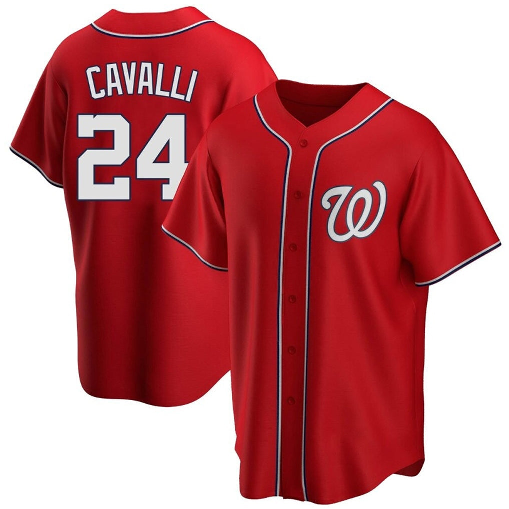 Kooe W.Nationals #24 Cade Cavalli Player Red Replica Game Stitched Jerseys