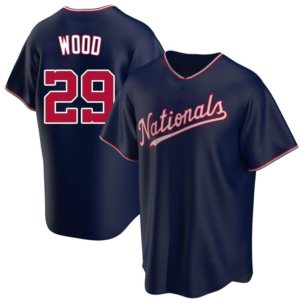 Kooe W.Nationals #29 James Wood Player Navy Blue Replica Game Stitched Jerseys