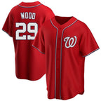 Kooe W.Nationals #29 James Wood Player Red Replica Alternate Stitched Jerseys