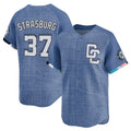 Kooe W.Nationals #37 Stephen Strasburg Player Blue City Connect Elite Stitched Jerseys