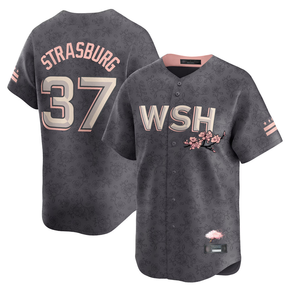 Kooe W.Nationals #37 Stephen Strasburg Player Gray City Connect Stitched Jerseys