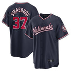 Kooe W.Nationals #37 Stephen Strasburg Player Navy Replica Stitched Jerseys