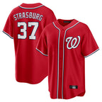 Kooe W.Nationals #37 Stephen Strasburg Player Red Alternate Replica Player Game Stitched Jerseys