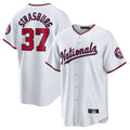 Kooe W.Nationals #37 Stephen Strasburg Player White Home Game Stitched Jerseys