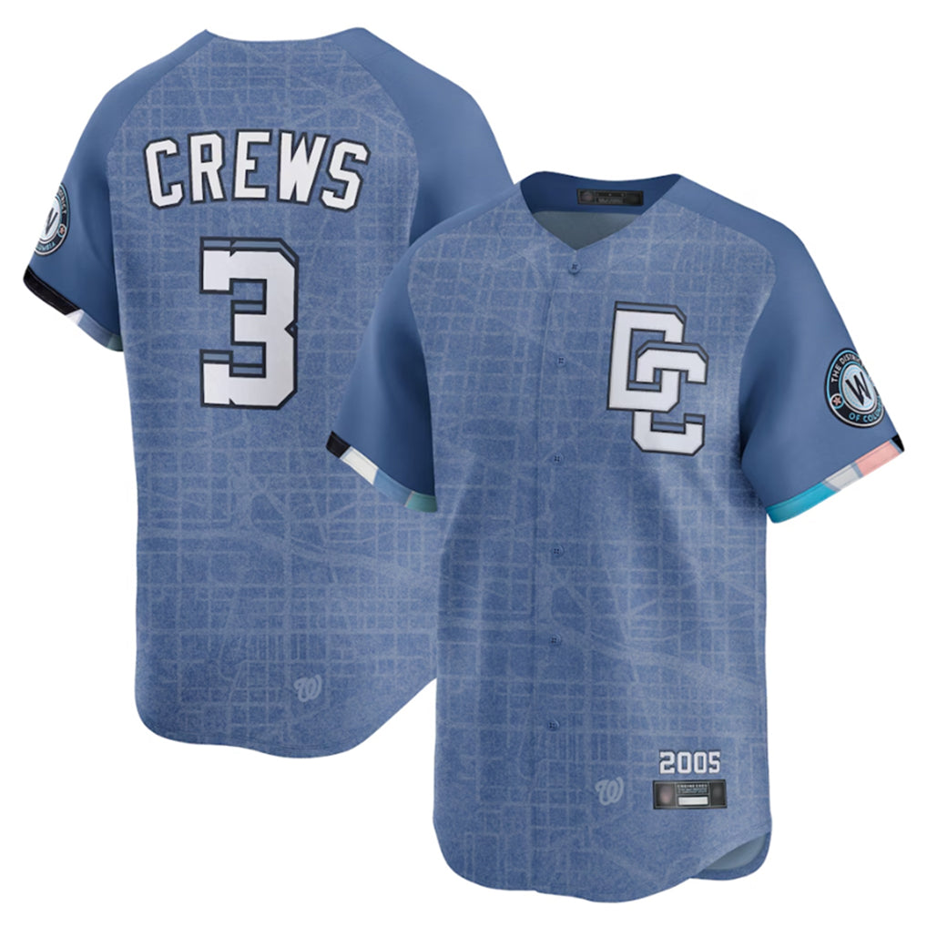 Kooe W.Nationals #3 Dylan Crews Player Blue Limited City Connect Stitched Jerseys