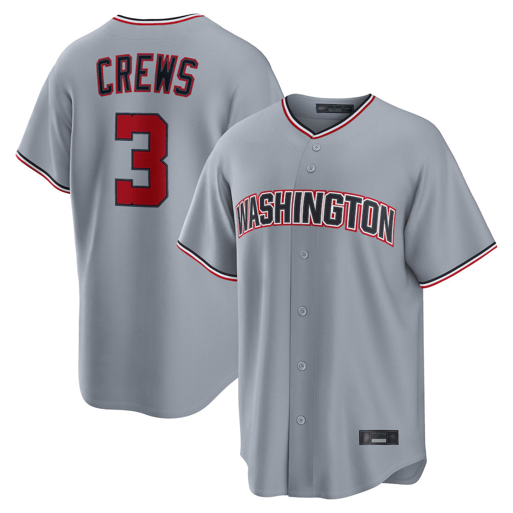 Kooe W.Nationals #3 Dylan Crews Player Gray Alternate Game Stitched Jerseys