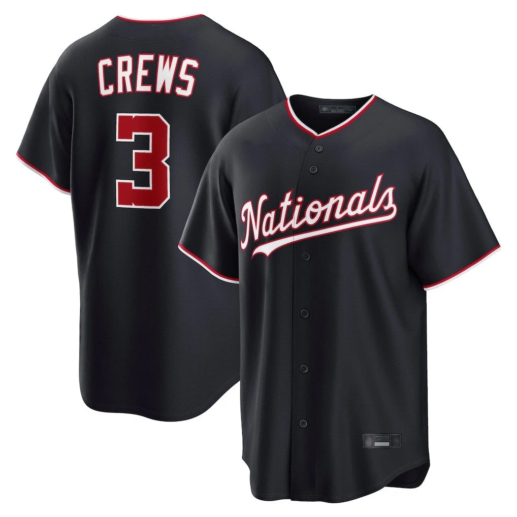 Kooe W.Nationals #3 Dylan Crews Player Navy Game Stitched Jerseys