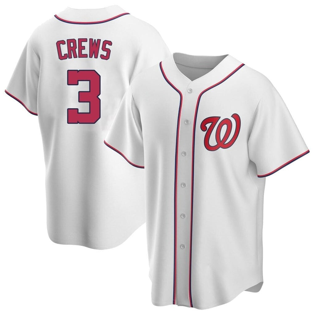 Kooe W.Nationals #3 Dylan Crews Player White Game Replica Stitched  Jerseys
