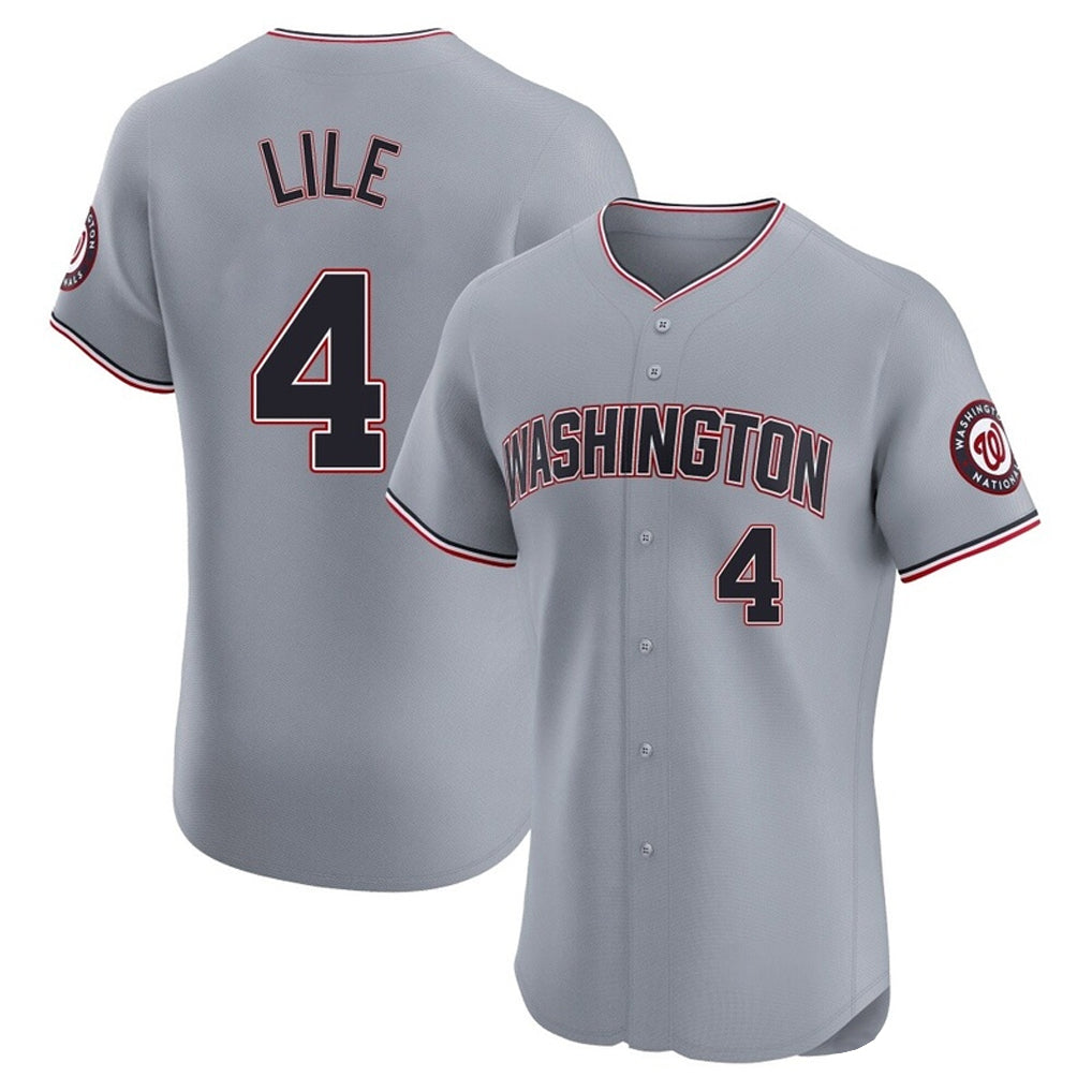 Kooe W.Nationals #4 Daylen Lile Player Gray Alternate Elite Stitched Jerseys