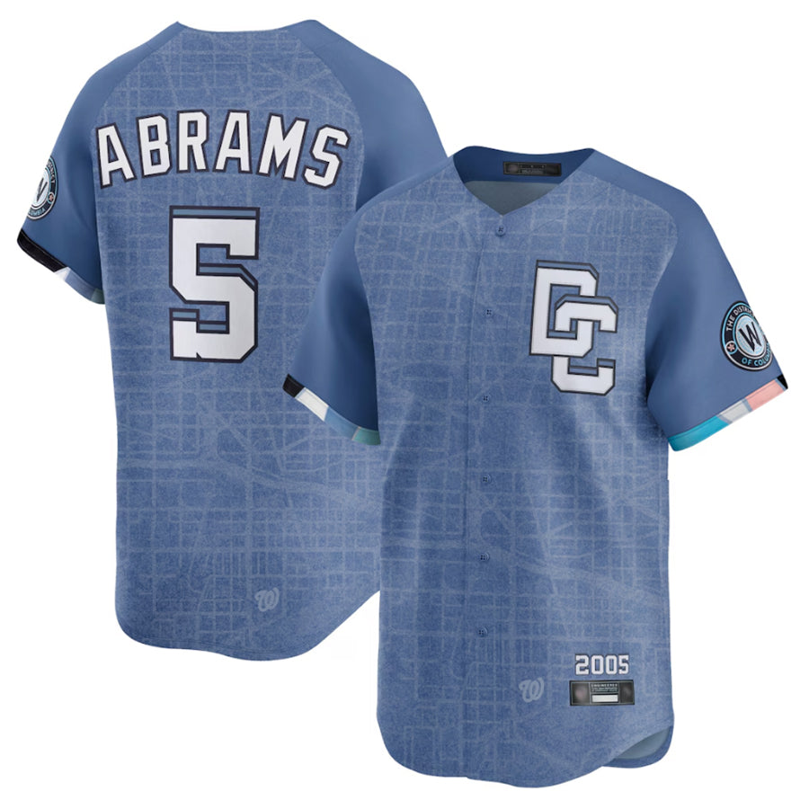 Kooe W.Nationals #5 CJ Abrams Player Blue City Connect Limited Stitched Jerseys