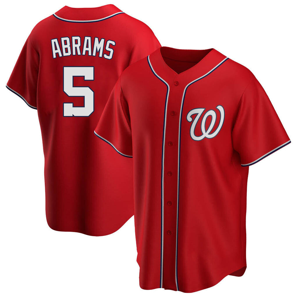 Kooe W.Nationals #5 CJ Abrams Player Red Replica Alternate Game Jerseys
