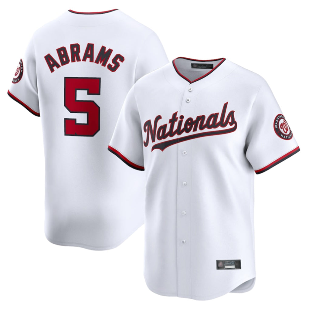 Kooe W.Nationals #5 CJ Abrams Player White Home Limited Stitched Jerseys
