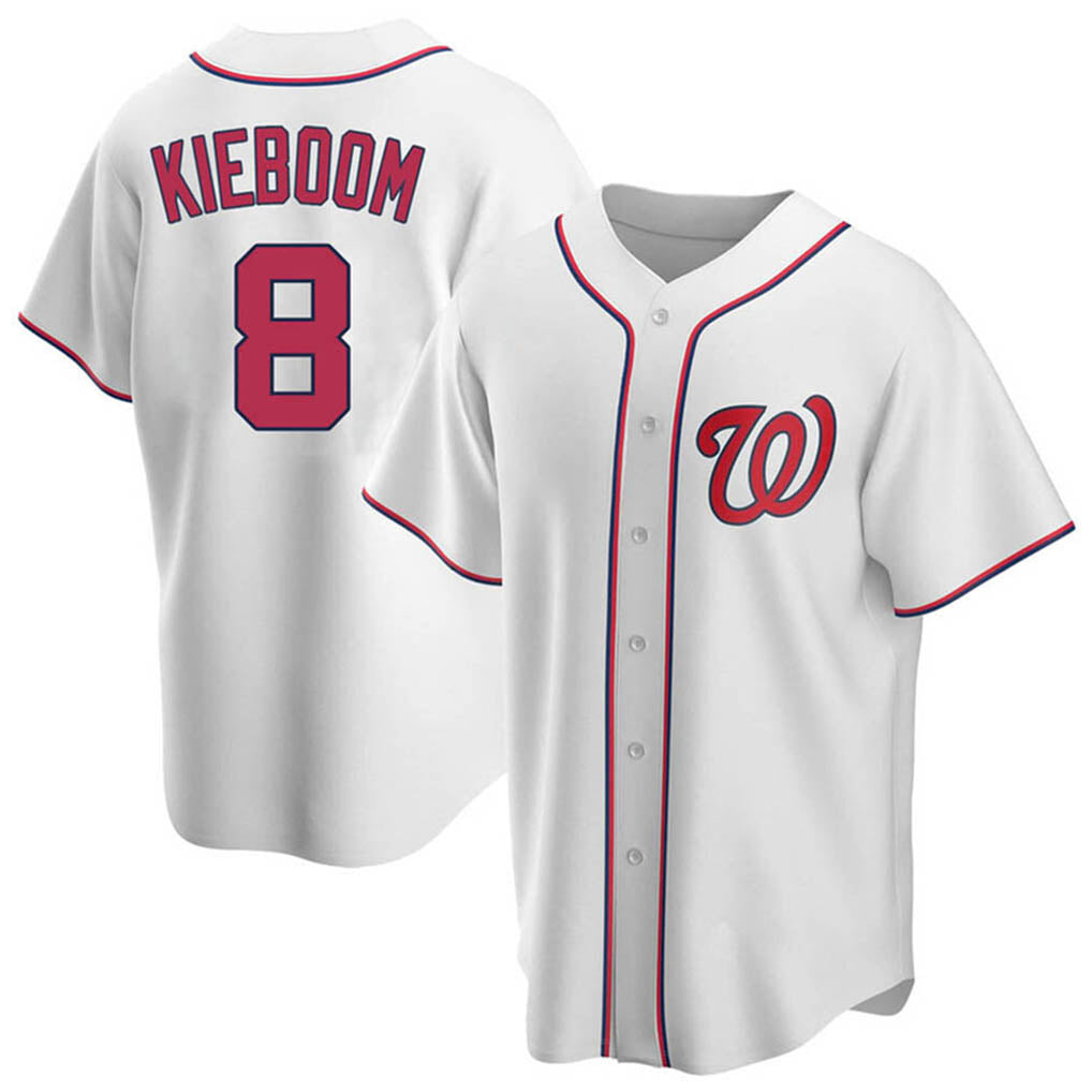 Kooe W.Nationals #8 Carter Kieboom Player White Home Replica Game Stitched Jerseys