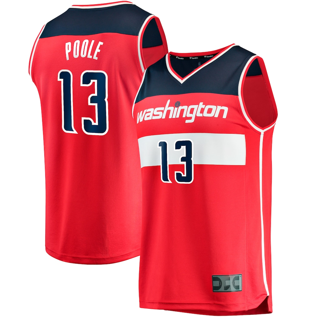 Kooe W.Wizards #13 Jordan Poole Red Fast Break Player Jerseys - Icon Edition