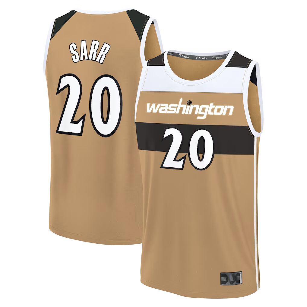 Kooe W.Wizards #20 Alex Sarr Gold 2025-26 City Edition Fast Break Jerseys