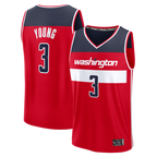 Kooe W.Wizards #3 Trae Young Red Fast Break Jerseys - Icon Edition
