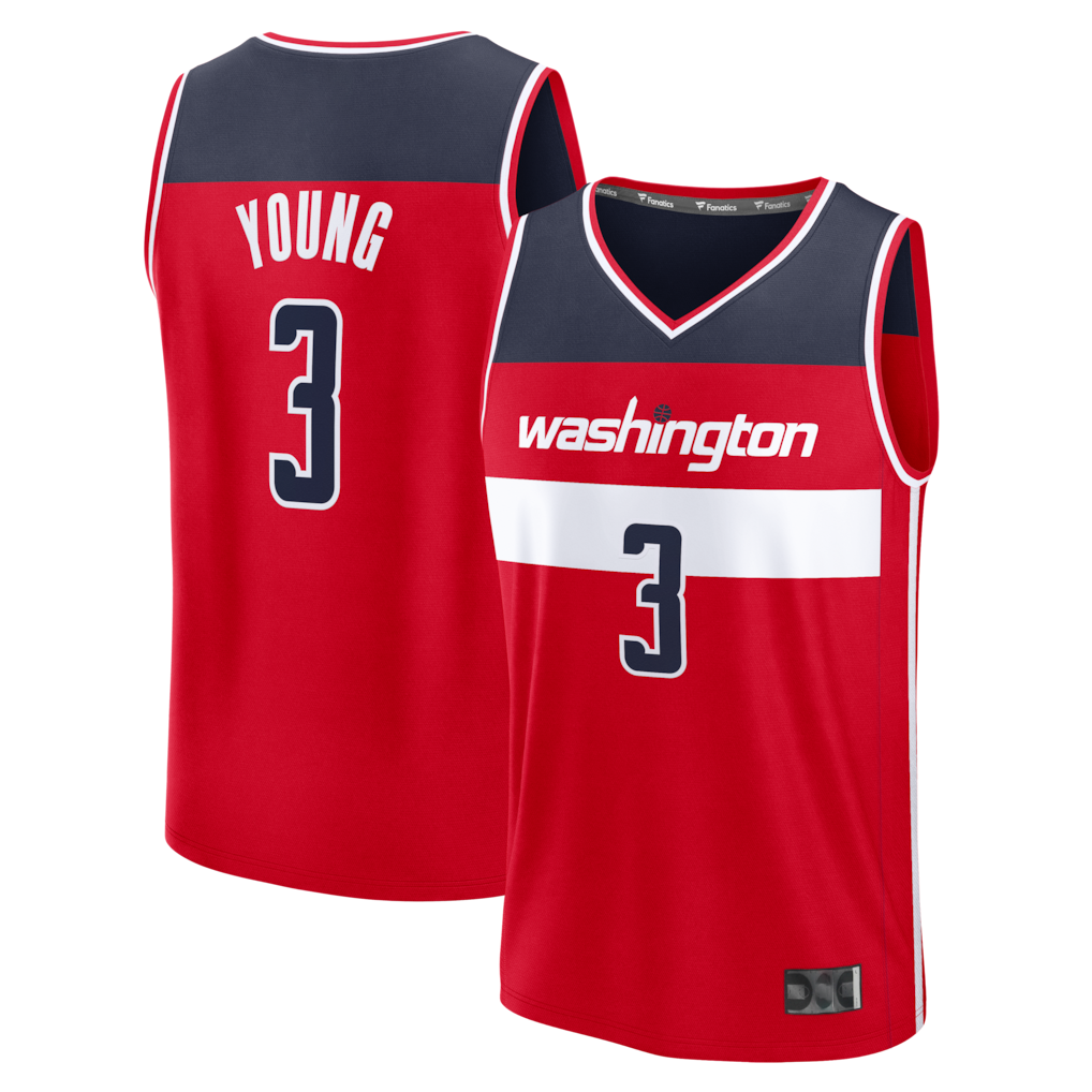 Kooe W.Wizards #3 Trae Young Red Fast Break Jerseys - Icon Edition
