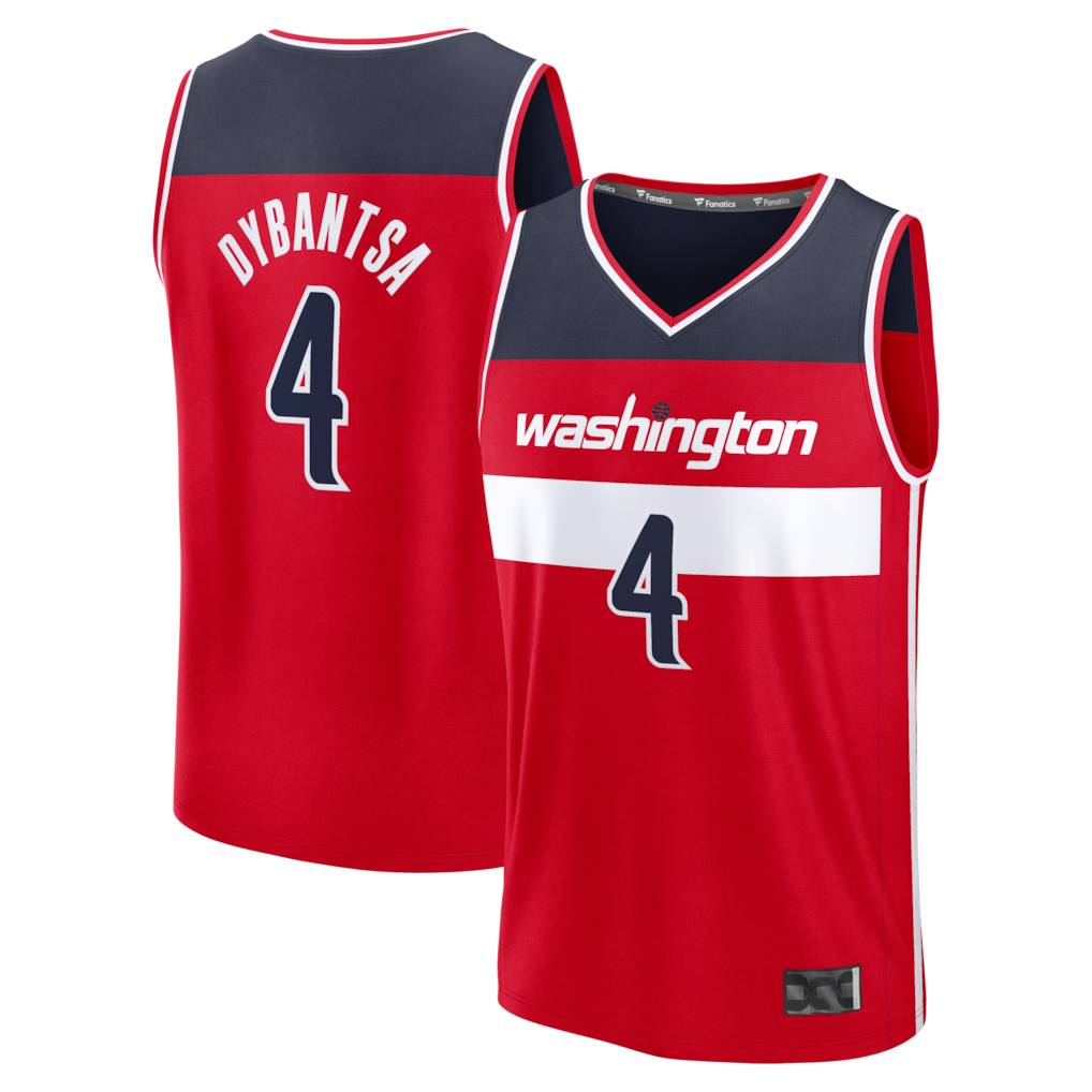 Kooe W.Wizards #4 AJ Dybantsa Red 2026 Draft First Round Pick Fast Break Jersey s- Icon Edition