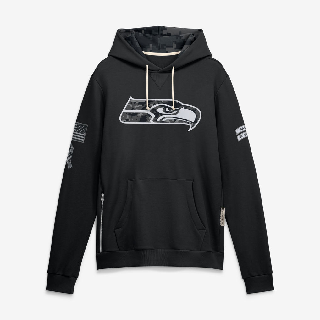 Kooe S.Seahawks Black 2026 Salute to Service Sideline Dri-FIT Pullover Hoodie Jerseys
