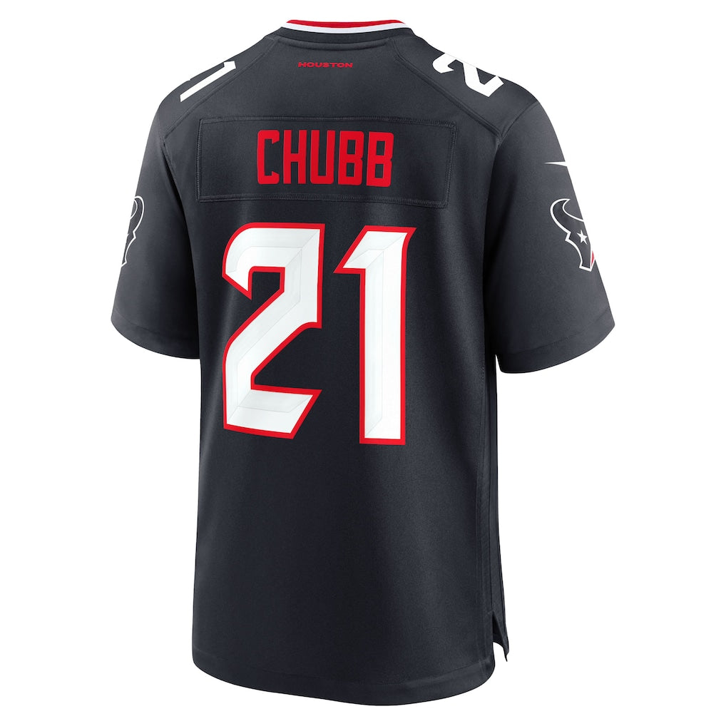 Kooe H.Texans #21 Nick Chubb Navy Team Game Jersey