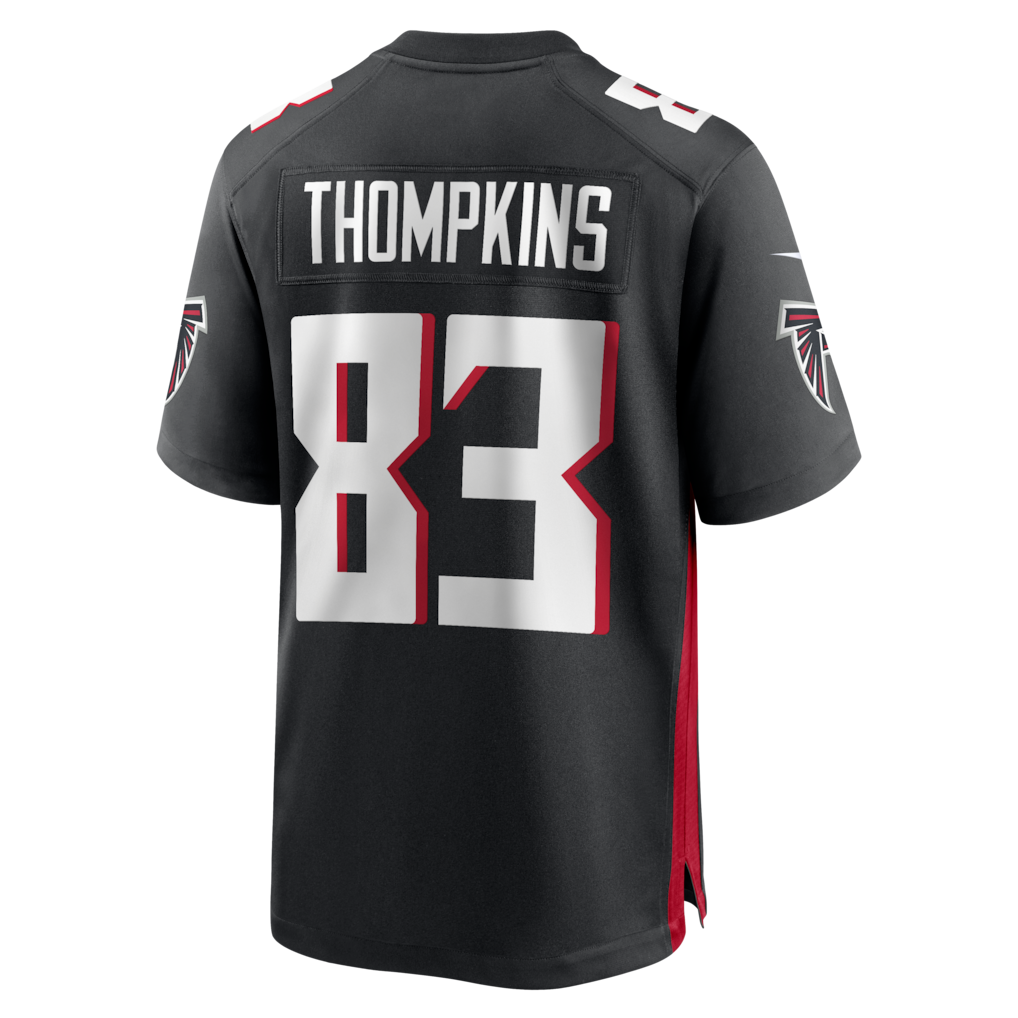 Kooe A.Falcons #83 Deven Thompkins Black Team Game Jersey