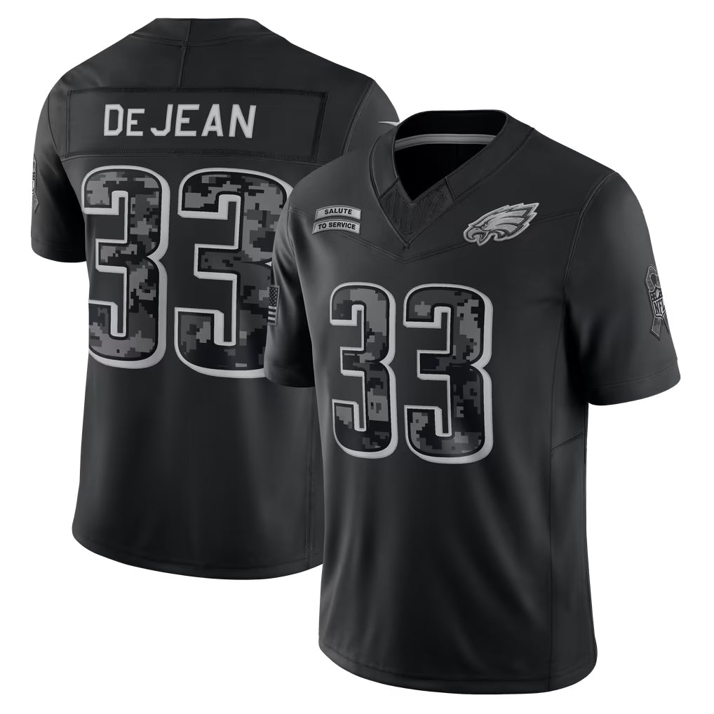 Kooe P.Eagles #33 Cooper DeJean Player Black Limited 2026 Salute to Service Home Game Stitched Jerseys