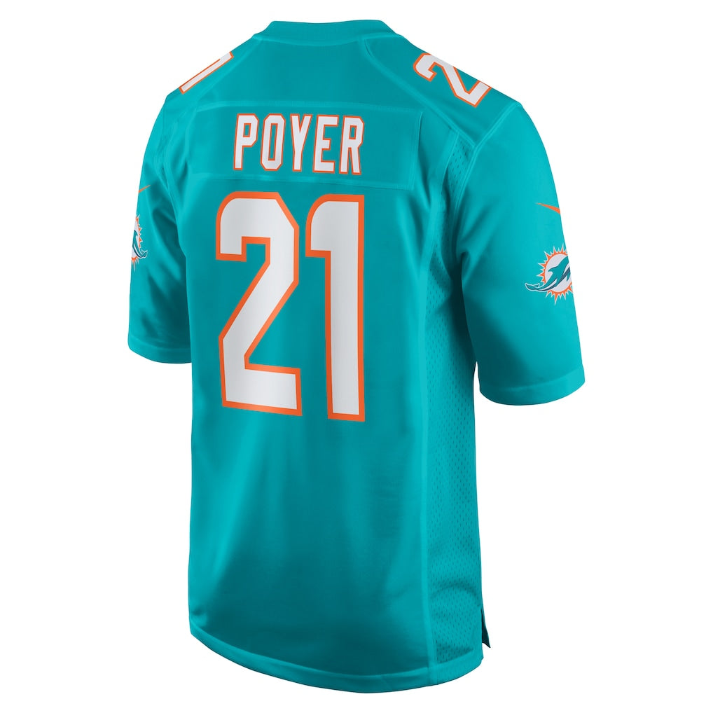 Kooe M.Dolphins #21 Jordan Poyer Aqua Game Jersey