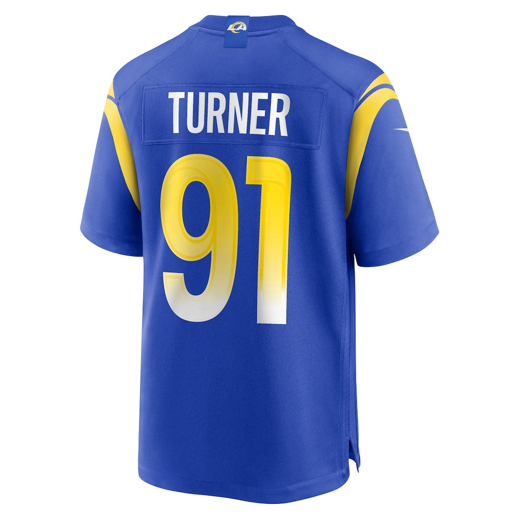 Kooe LA.Rams #91 Kobie Turner Royal Home Game Jersey