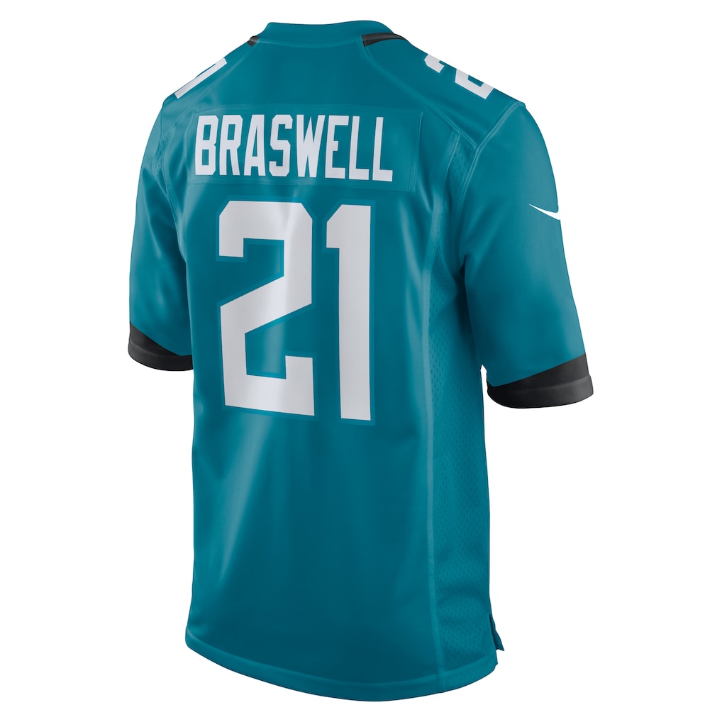 Kooe J.Jaguars #21 Christian Braswell Teal Team Game Jersey