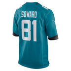 Kooe J.Jaguars #81 R. Jay Soward Teal Retired Player Team Game Jersey