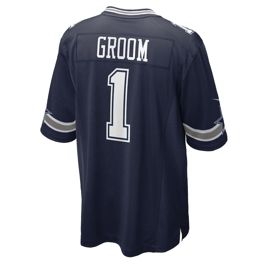 Kooe D.Cowboys #1 Groom Navy Game Jersey