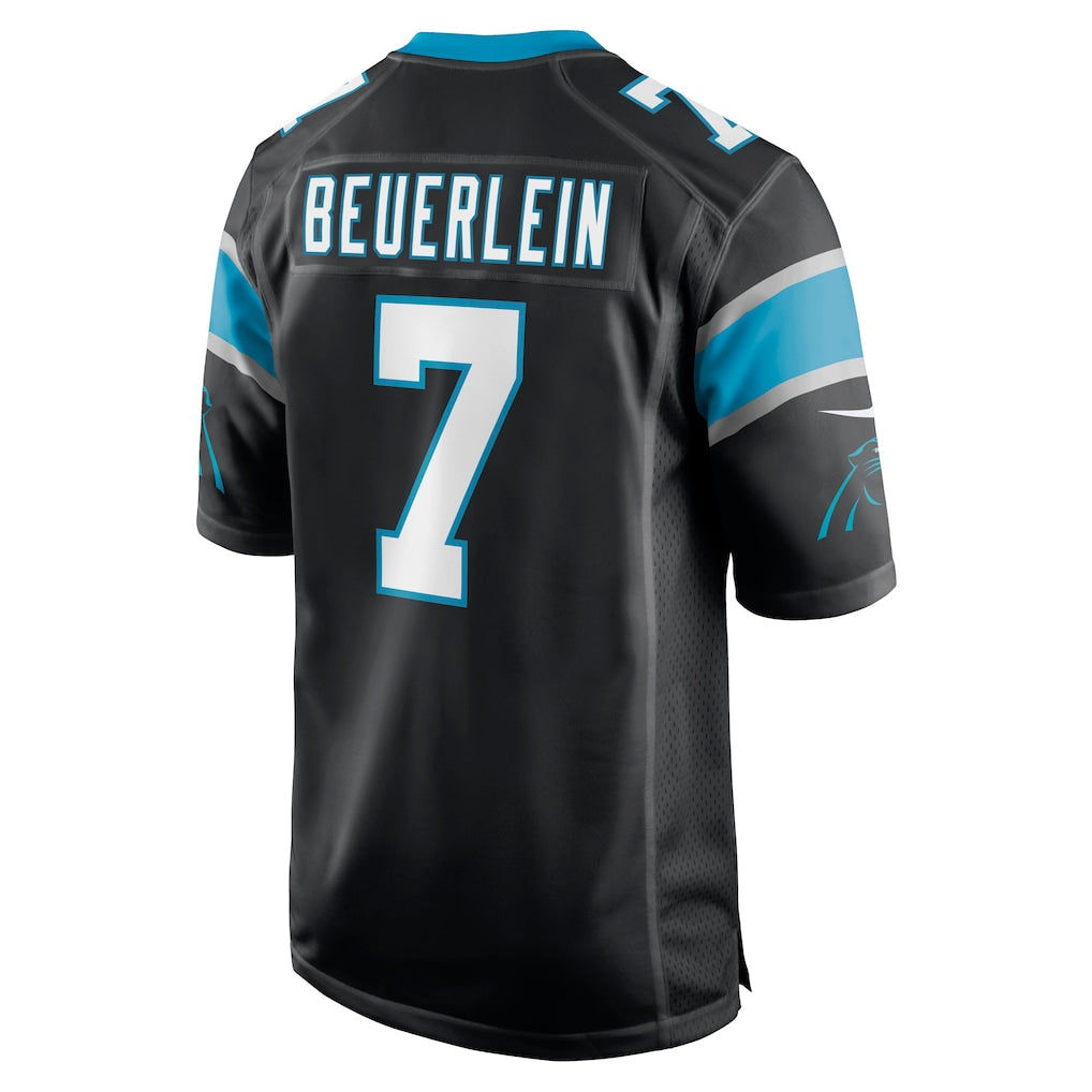 Kooe C.Panthers #7 Steve Beuerlein Black Retired Player Jersey