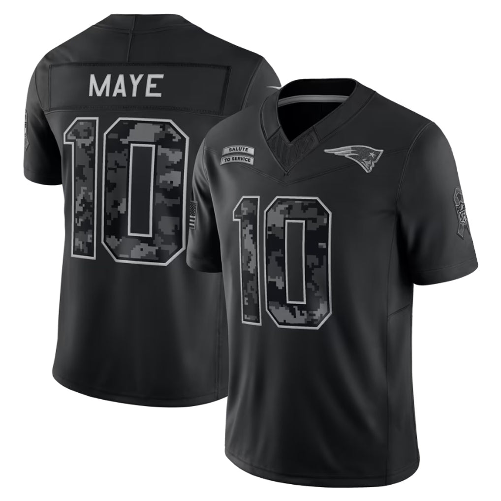 Kooe NE.Patriots #10 Drake Maye Player Black Limited 2026 Salute to Service Home Game Stitched Jerseys