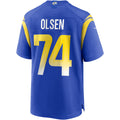 Kooe LA.Rams #74 Merlin Olsen Royal Game Retired Player Jersey