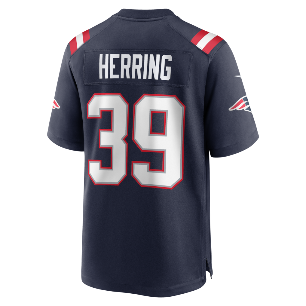 Kooe NE.Patriots #39 Tyron Herring Navy Game Retired Player Jersey