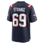 Kooe NE.Patriots #69 Cole Strange Navy Game Player Jersey