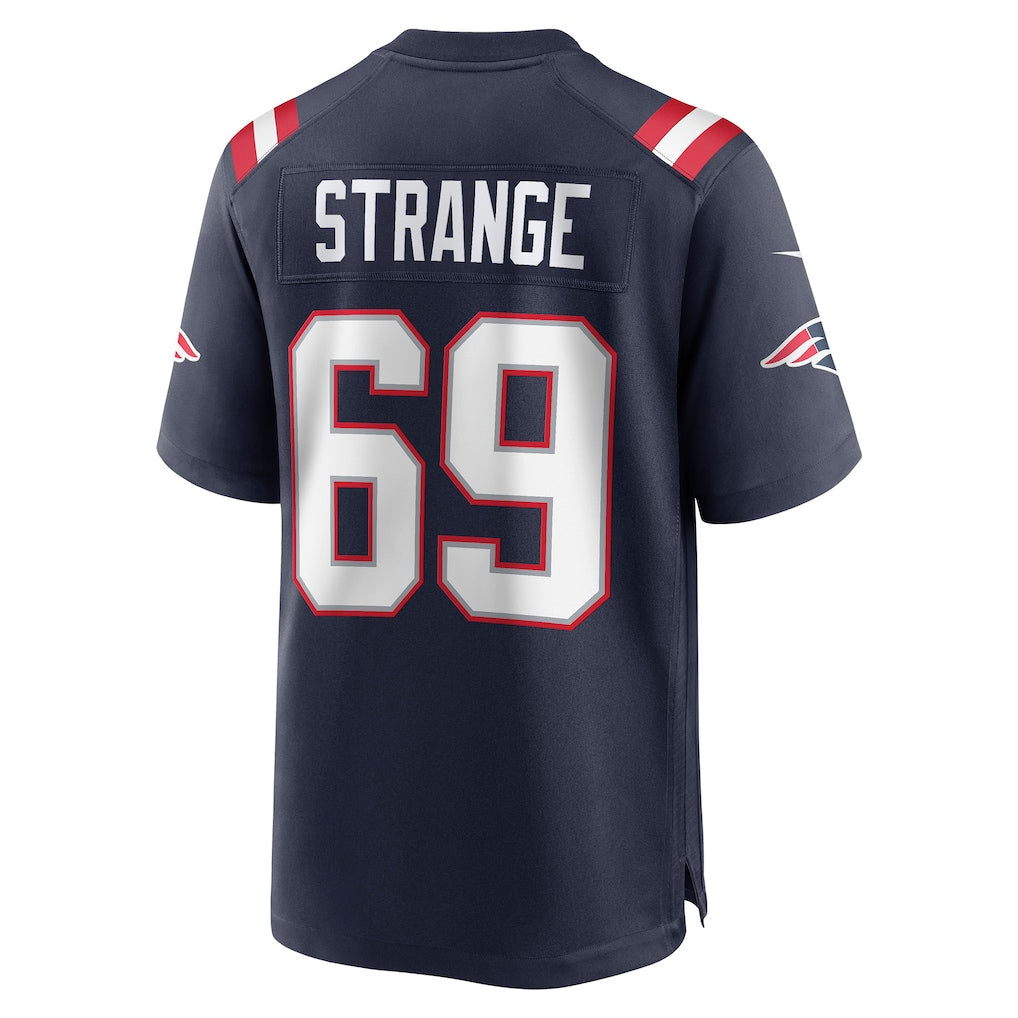 Kooe NE.Patriots #69 Cole Strange Navy Game Player Jersey