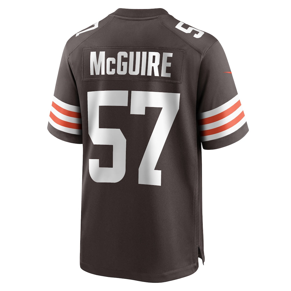 Kooe C.Browns #57 Isaiah McGuire Brown Team Game Jersey