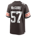 Kooe C.Browns #57 Isaiah McGuire Brown Team Game Jersey