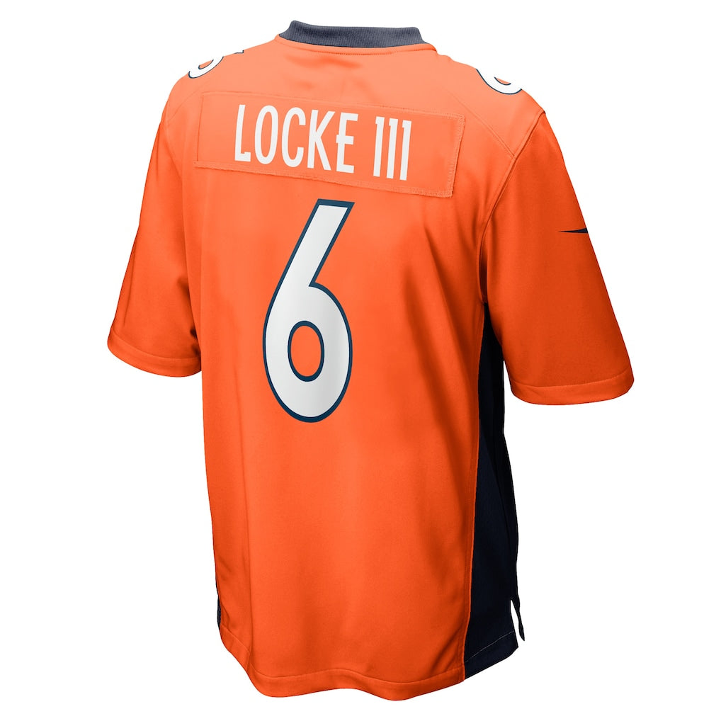 Kooe D.Broncos #6 P.J. Locke Orange Game Player Jersey