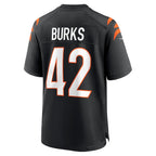 Kooe C.Bengals #42 Oren Burks Black Team Game Jersey