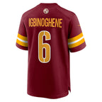 Kooe W.Commanders #6 Noah Igbinoghene Burgundy Team Game Jersey
