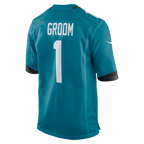 Kooe J.Jaguars #1 Groom Teal Game Jersey