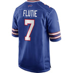 Kooe B.Bills #7 Doug Flutie Royal Game Retired Player Jersey