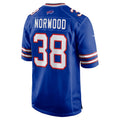 Kooe B.Bills #38 Tre Norwood Royal Game Player Jersey