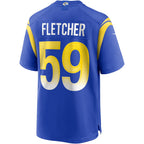 Kooe LA.Rams #59 London Fletcher Royal Game Retired Player Jersey