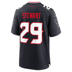 Kooe H.Texans #29 M.J. Stewart Navy Team Game Jersey